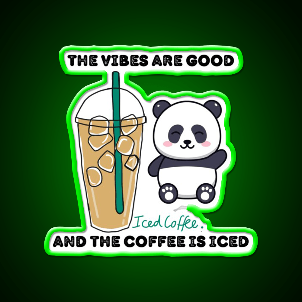 The Coffee Is Iced Cafe Led Neon Sign Espresso Bar Art For Wall Art Rgb Color - Shineneon