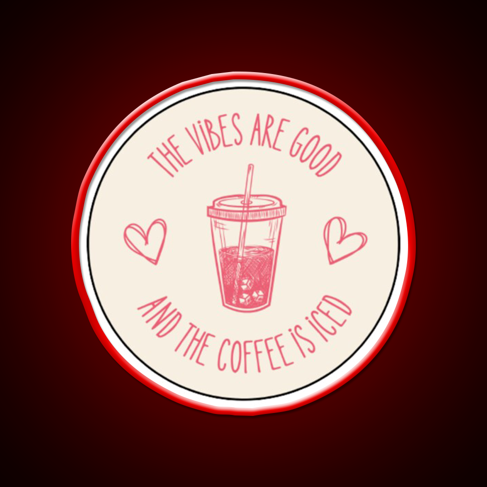 The Coffee Is Iced Cafe Led Neon Sign Espresso Bar Art Rgb Color