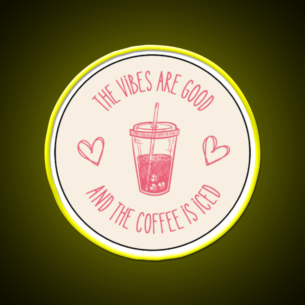 The Coffee Is Iced Cafe Led Neon Sign Espresso Bar Art Rgb Color - Shineneon