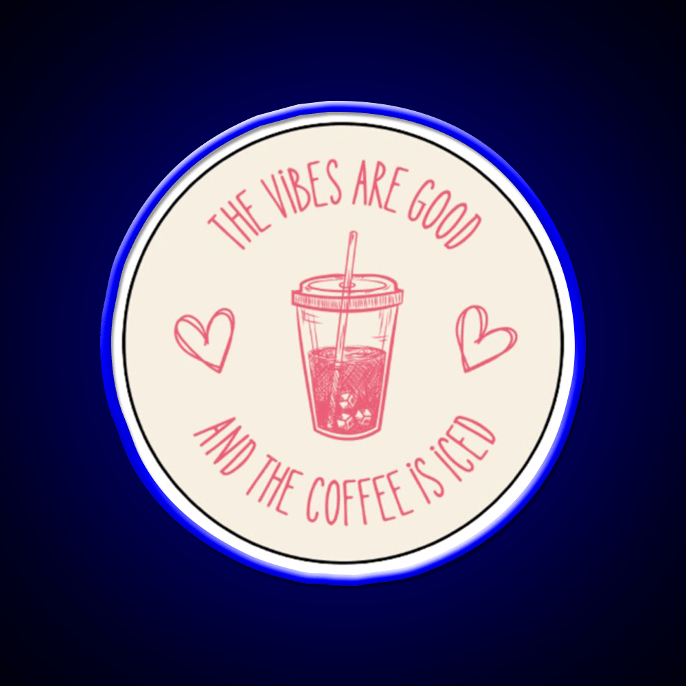 The Coffee Is Iced Cafe Led Neon Sign Espresso Bar Art Rgb Color - Shineneon