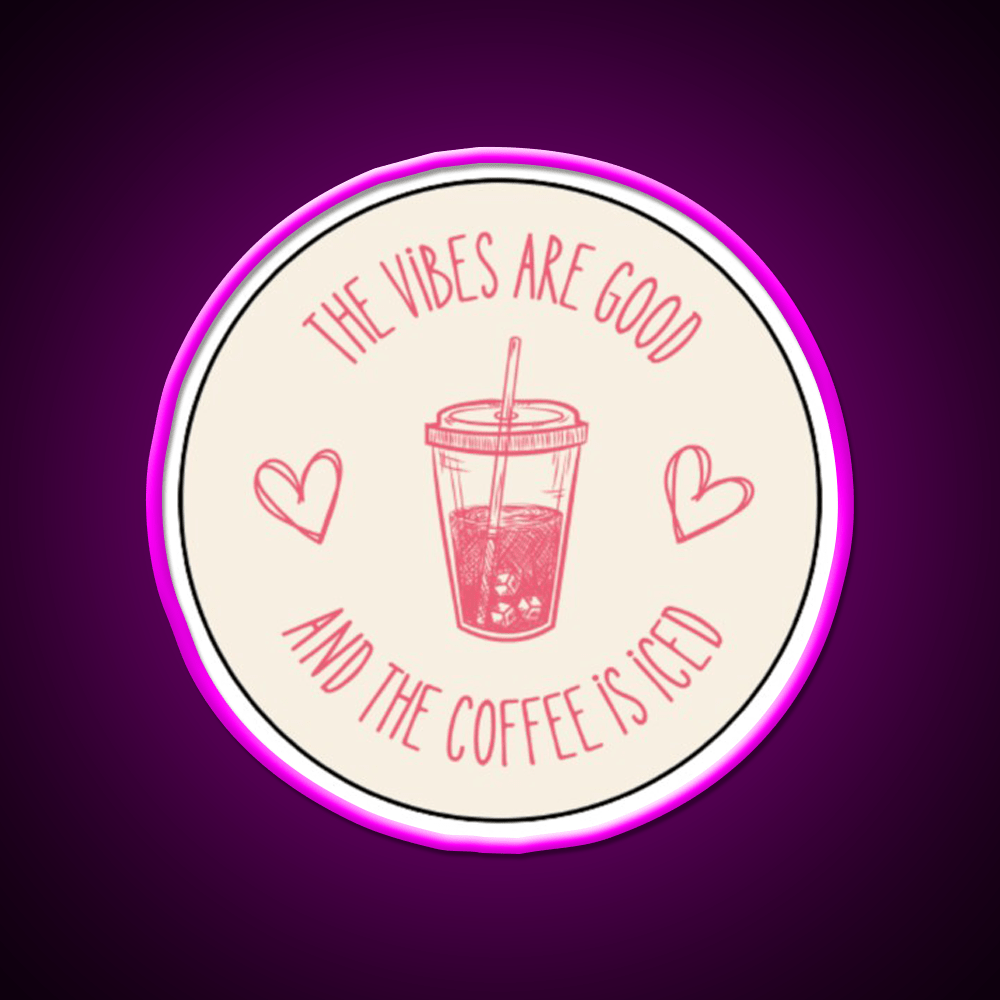 The Coffee Is Iced Cafe Led Neon Sign Espresso Bar Art Rgb Color - Shineneon