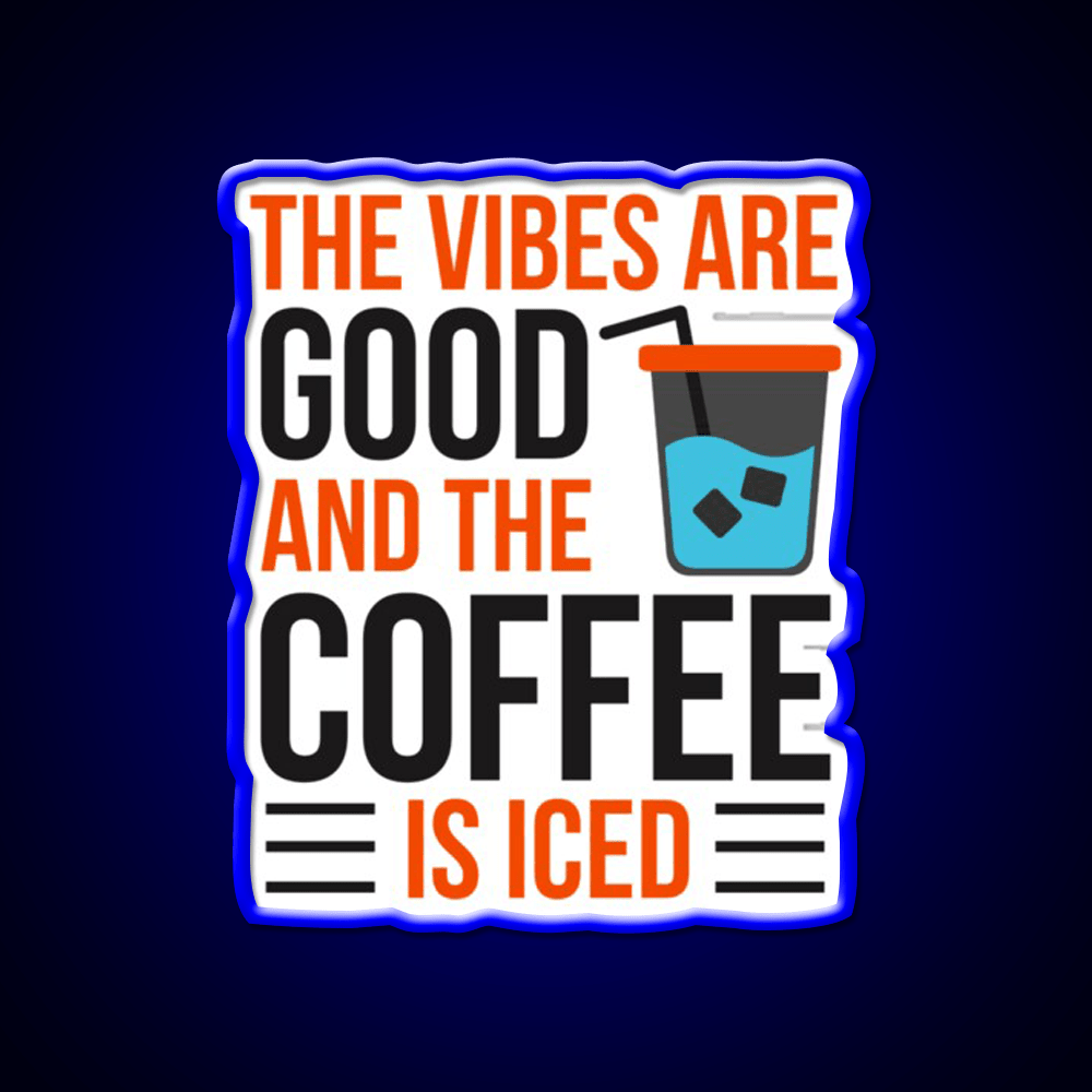 The Coffee Is Iced Coffee Lover Cafe Led Neon Sign Espresso Bar Art Rgb Color - Shineneon