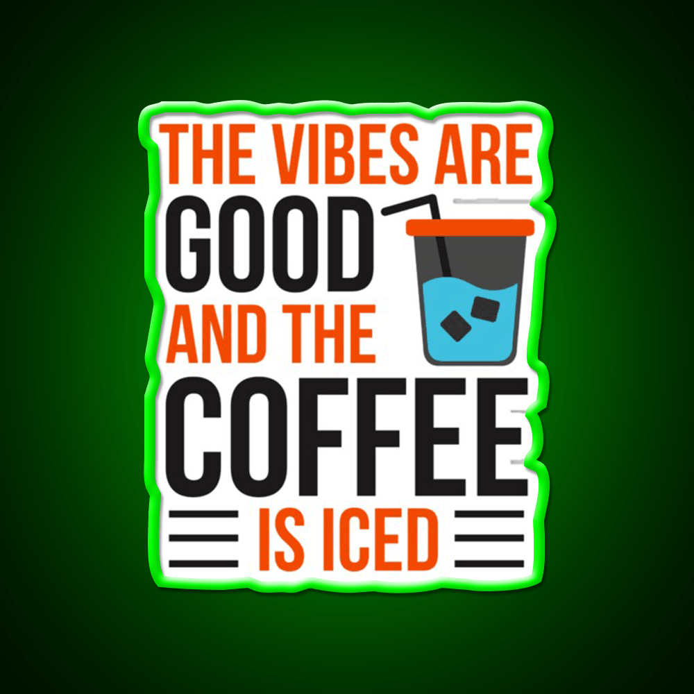 The Coffee Is Iced Coffee Lover Cafe Led Neon Sign Espresso Bar Art Rgb Color - Shineneon