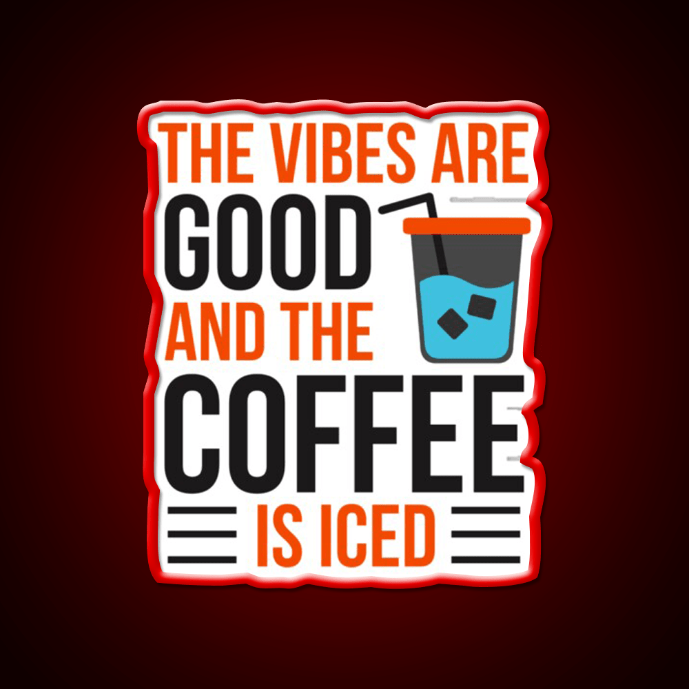 The Coffee Is Iced Coffee Lover Cafe Led Neon Sign Espresso Bar Art Rgb Color - Shineneon