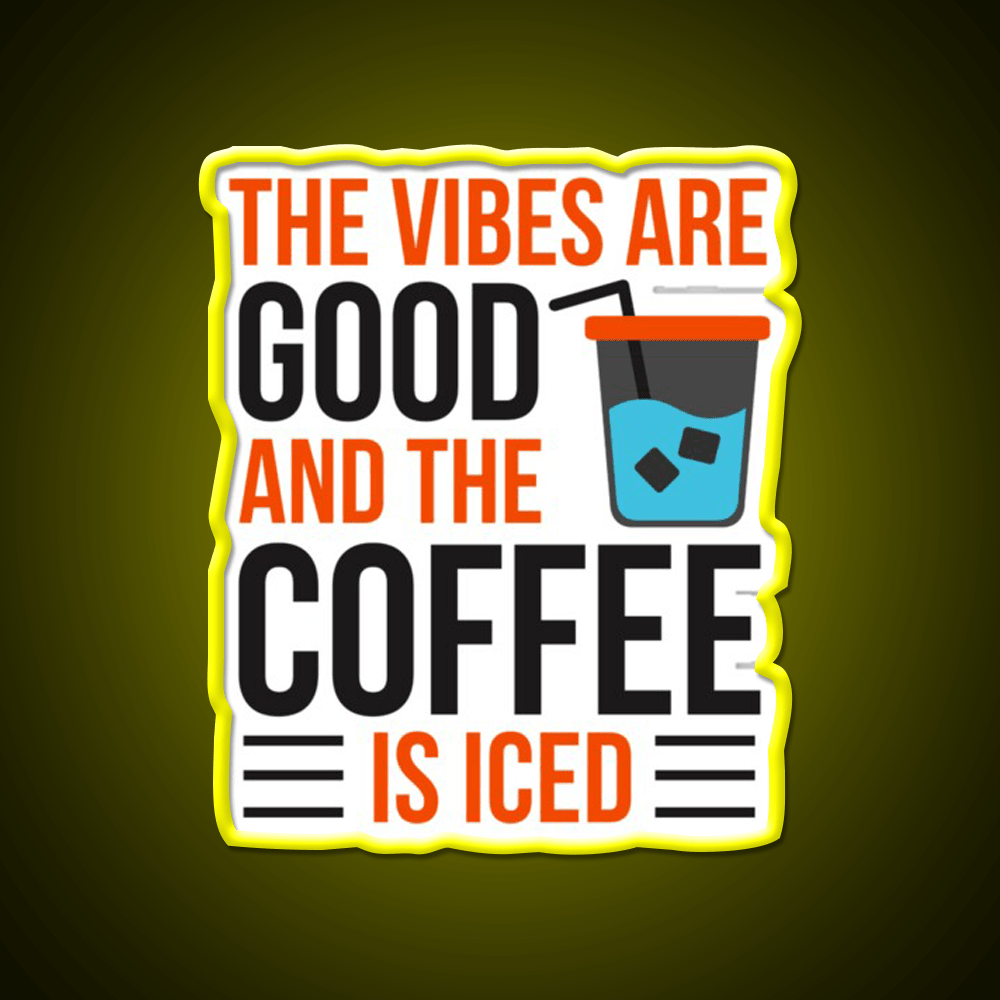 The Coffee Is Iced Coffee Lover Cafe Led Neon Sign Espresso Bar Art Rgb Color - Shineneon