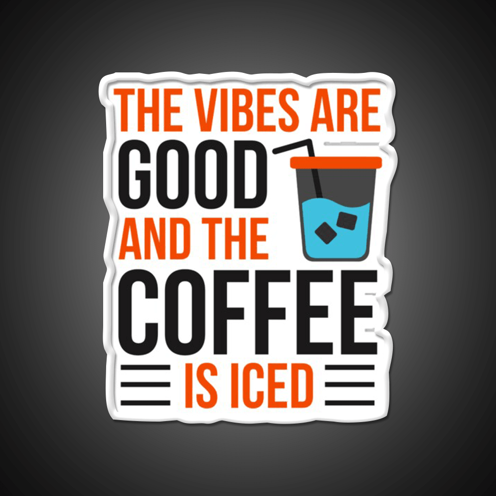 The Coffee Is Iced Coffee Lover Cafe Led Neon Sign Espresso Bar Art Rgb Color - Shineneon
