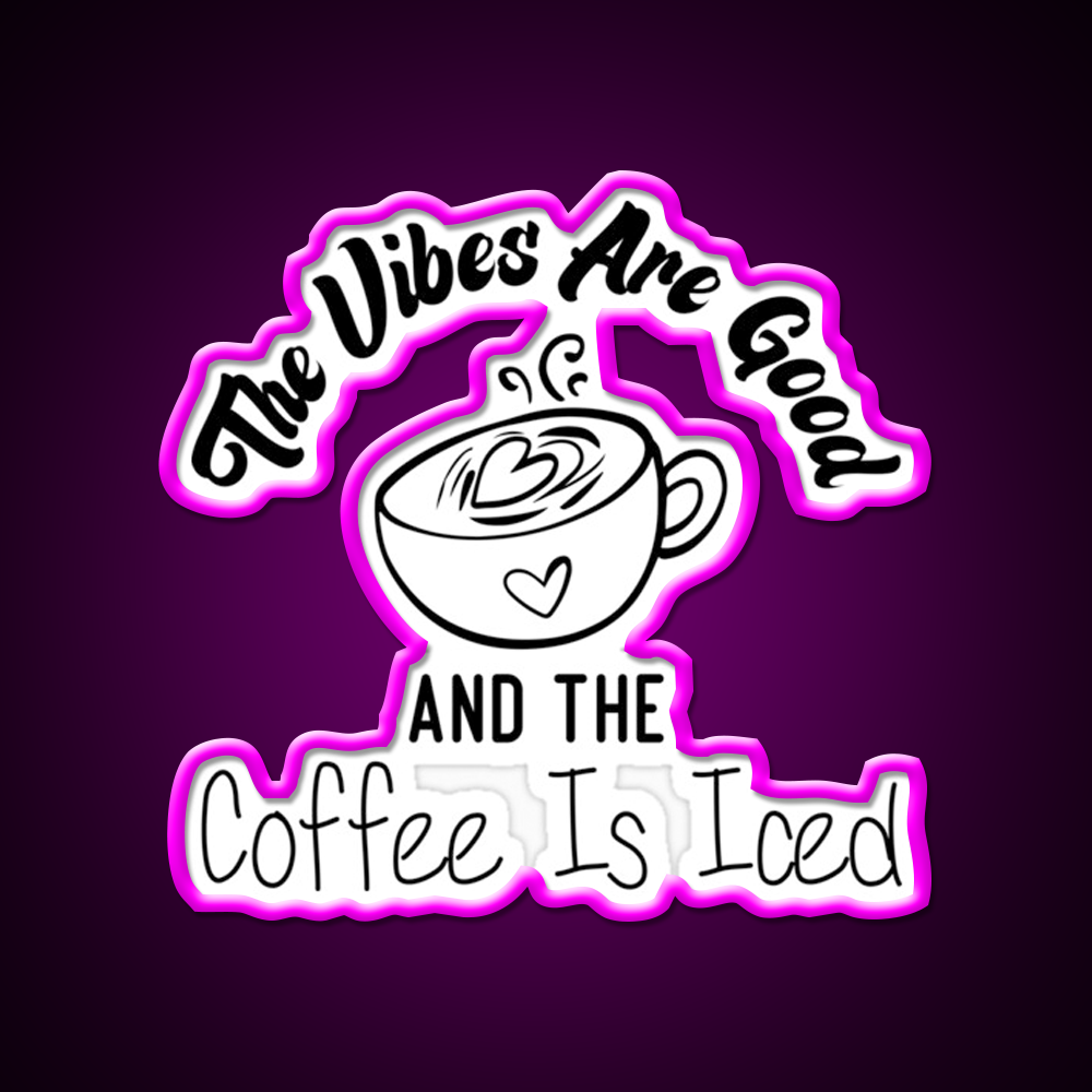 The Coffee Is Iced Coffee Lovers Cafe Led Neon Sign Espresso Bar Art Rgb Color