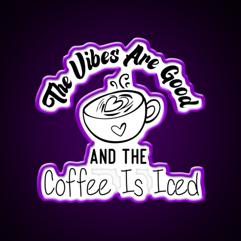 The Coffee Is Iced Coffee Lovers Cafe Led Neon Sign Espresso Bar Art Rgb Color