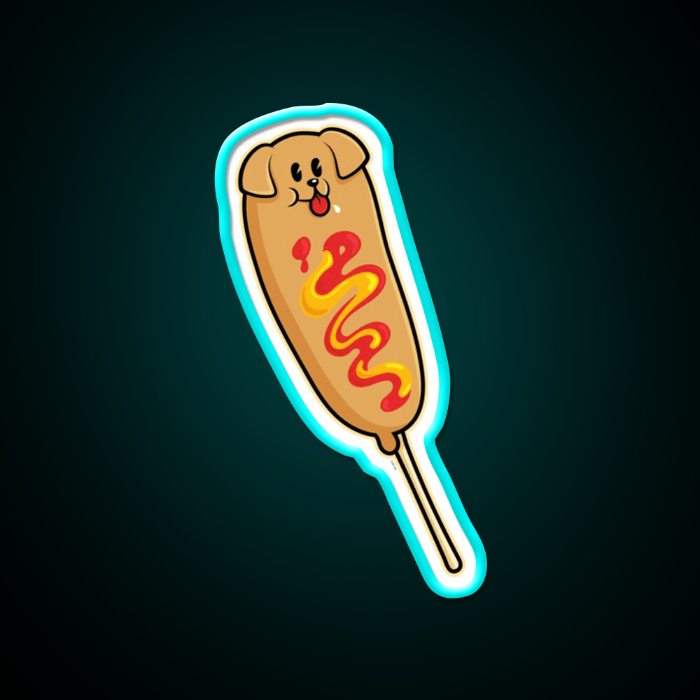 The Cutest Corn Dog Fast Food Led Neon Sign For Burger Place Rgb Color - Shineneon