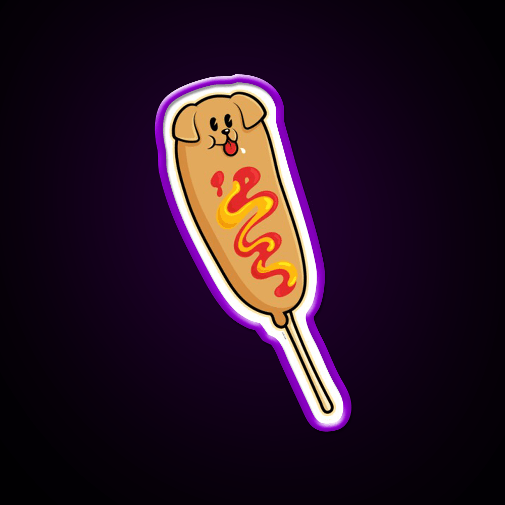 The Cutest Corn Dog Fast Food Led Neon Sign For Burger Place Rgb Color - Shineneon