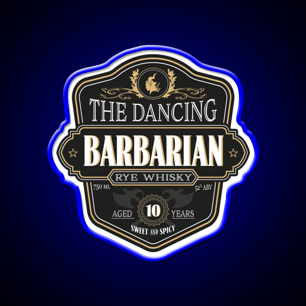 The Dancing Barbarian Rye Whisky Drink Bar Led Neon Sign Rgb Color