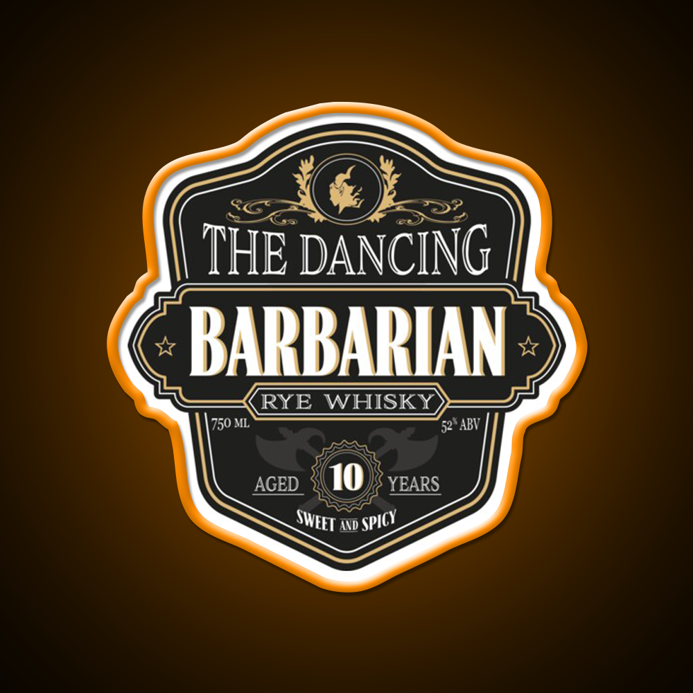 The Dancing Barbarian Rye Whisky Drink Bar Led Neon Sign Rgb Color