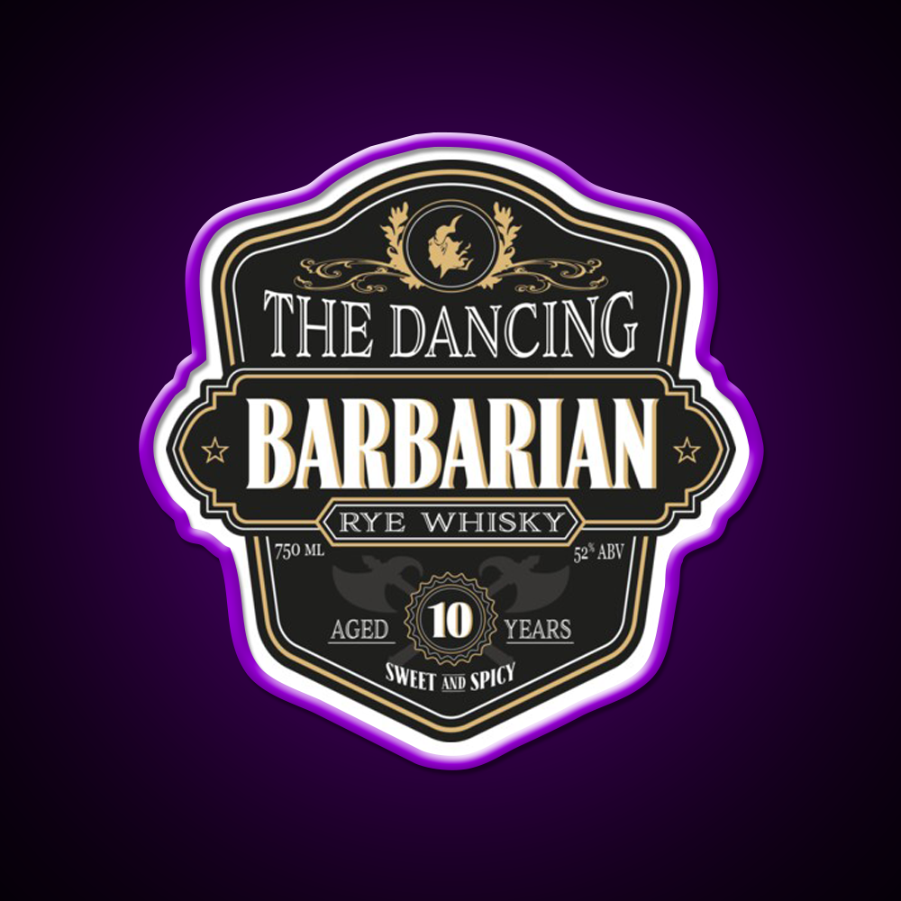 The Dancing Barbarian Rye Whisky Drink Bar Led Neon Sign Rgb Color