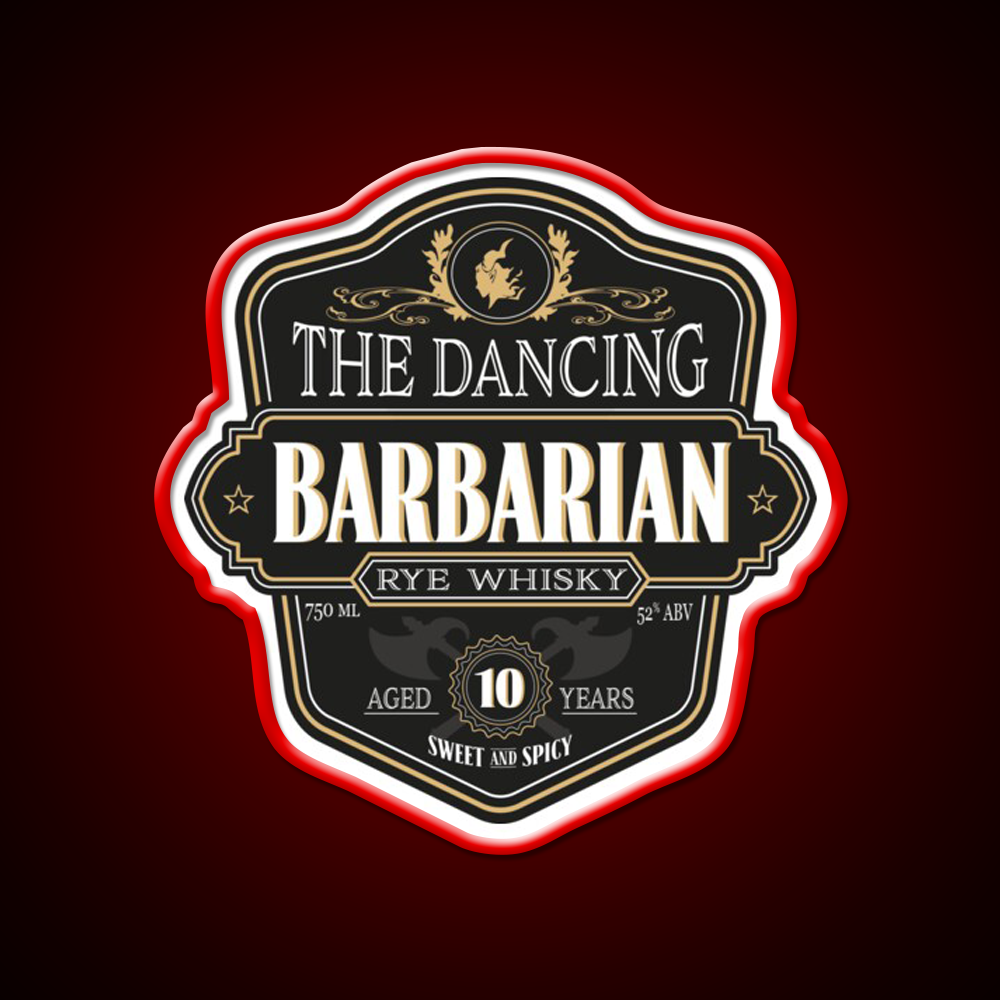 The Dancing Barbarian Rye Whisky Drink Bar Led Neon Sign Rgb Color