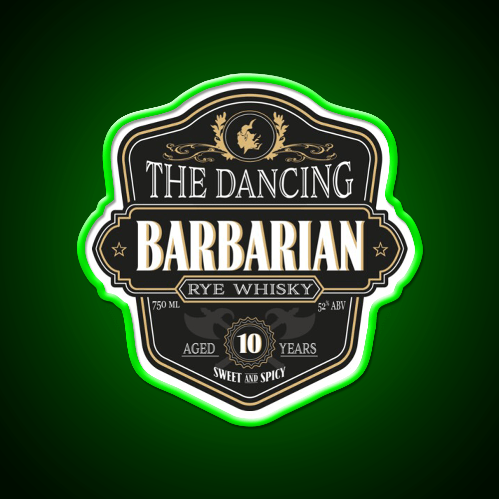 The Dancing Barbarian Rye Whisky Drink Bar Led Neon Sign Rgb Color - Shineneon