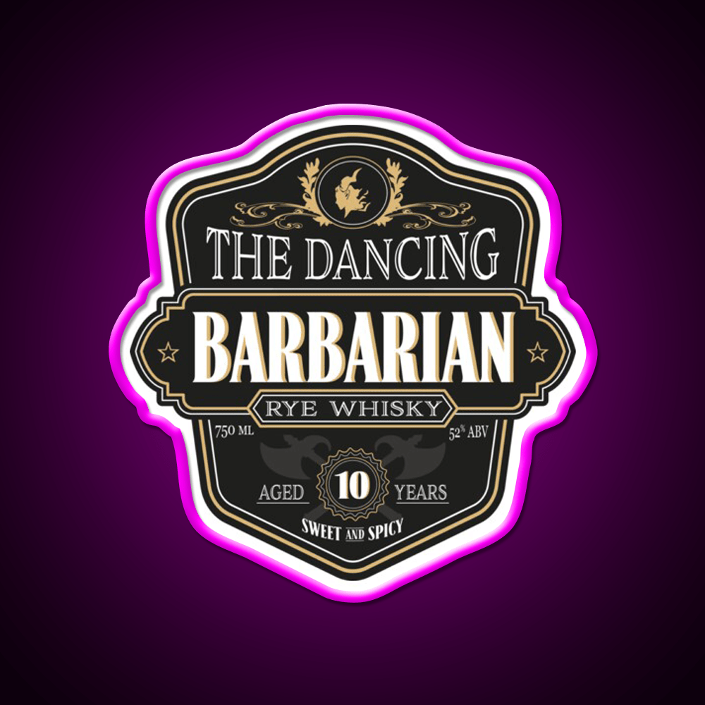 The Dancing Barbarian Rye Whisky Drink Bar Led Neon Sign Rgb Color - Shineneon