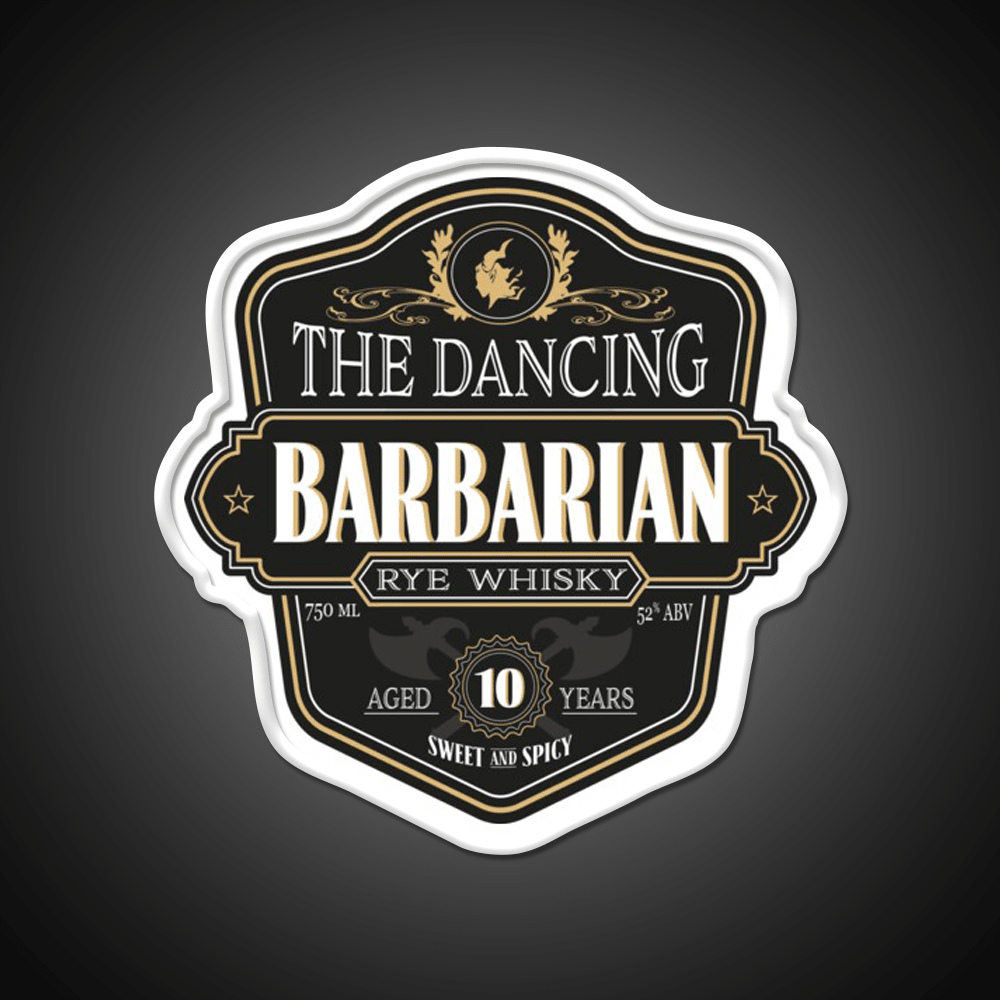 The Dancing Barbarian Rye Whisky Drink Bar Led Neon Sign Rgb Color - Shineneon