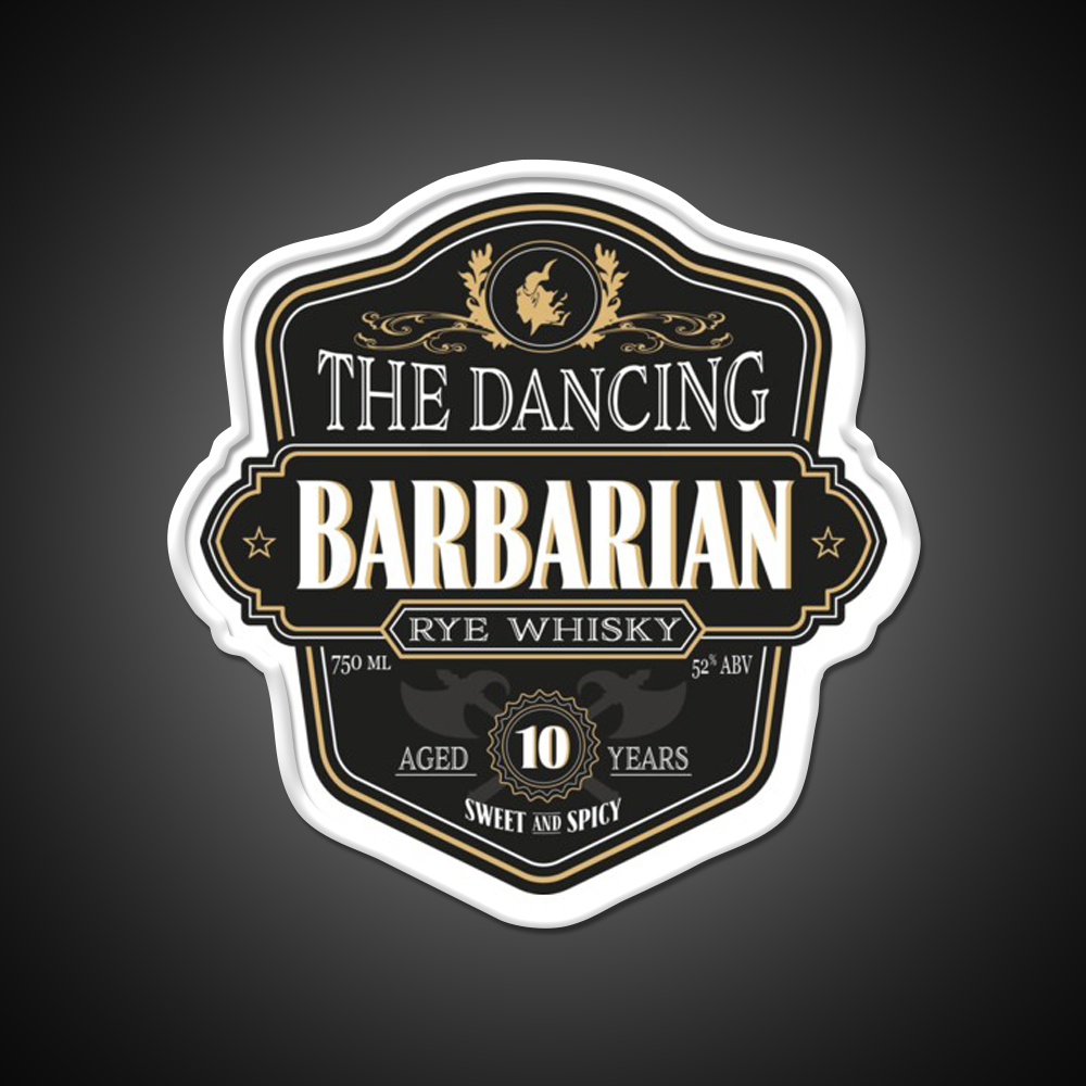 The Dancing Barbarian Rye Whisky Drink Bar Led Neon Sign Rgb Color