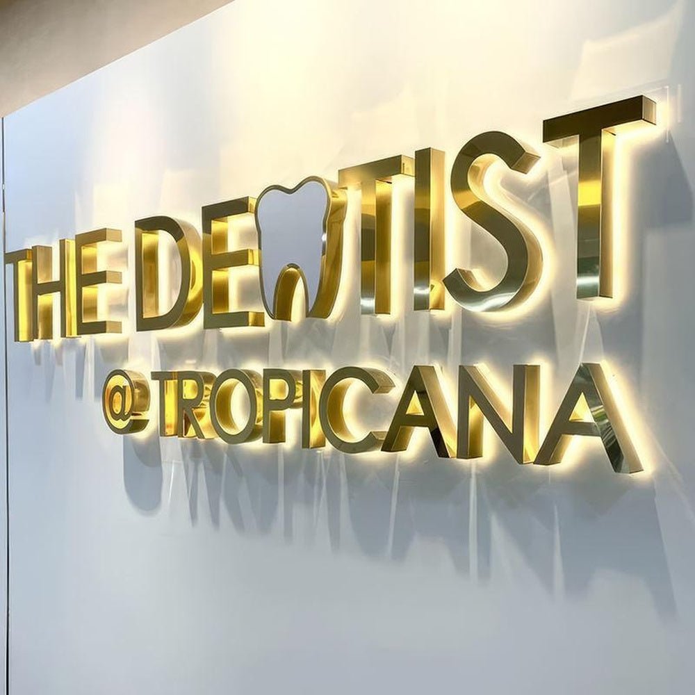 The Dentist At Tropicana 3D Backlit Letters Business Metal Led Sign - Shineneon