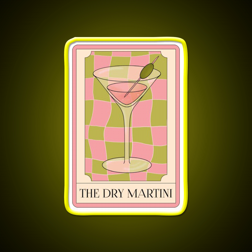 The Dry Martini Cocktail Bar Decor Led Neon Sign Rgb Color - Custom LED neon sign front view