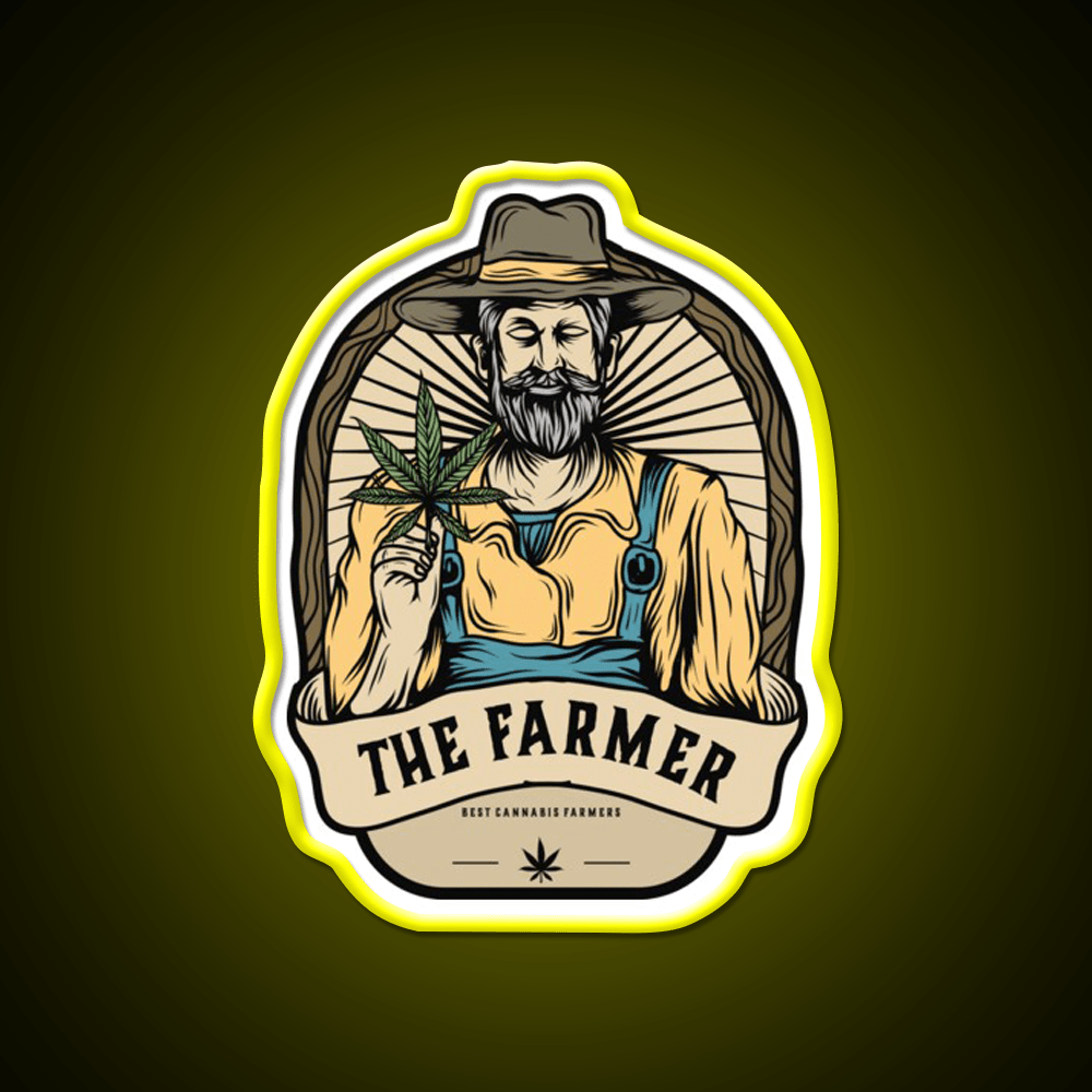 The Farmer Hemp Inspired Green Leaf Led Neon Sign Rgb Color - Shineneon