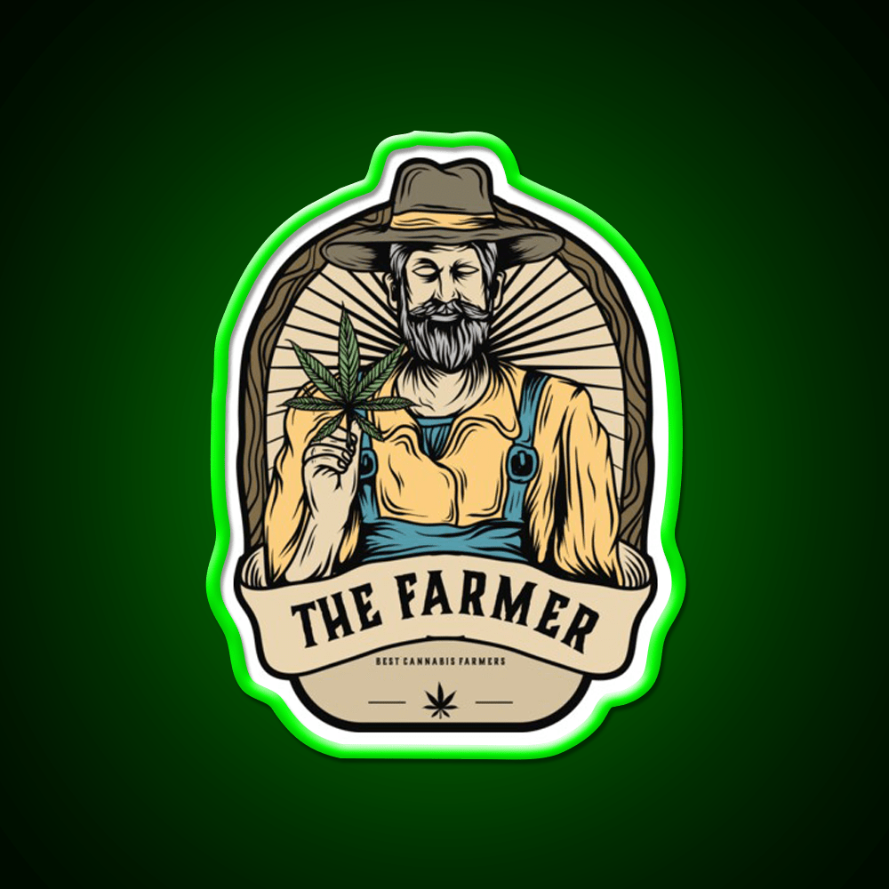 The Farmer Hemp Inspired Green Leaf Led Neon Sign Rgb Color - Shineneon