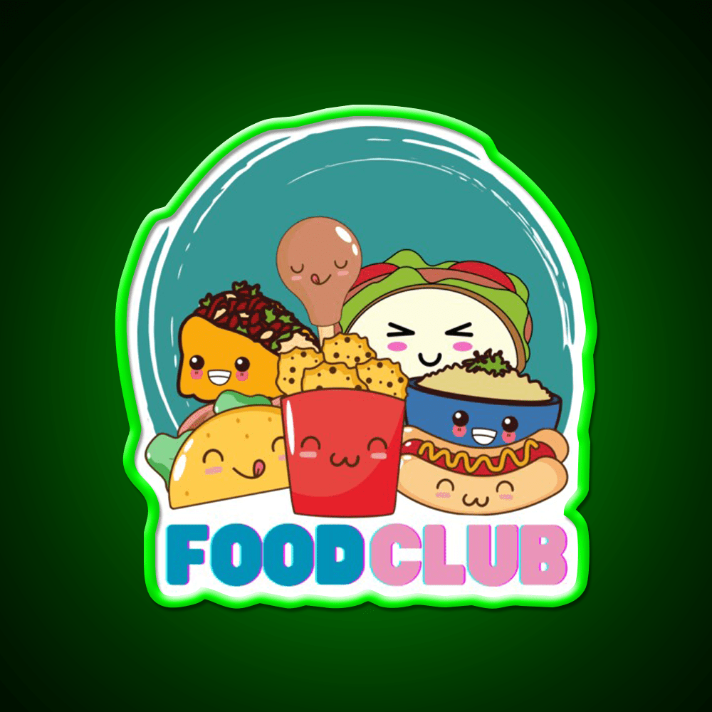 The Food Club Fast Food Led Neon Sign For Burger Place Rgb Color - Shineneon