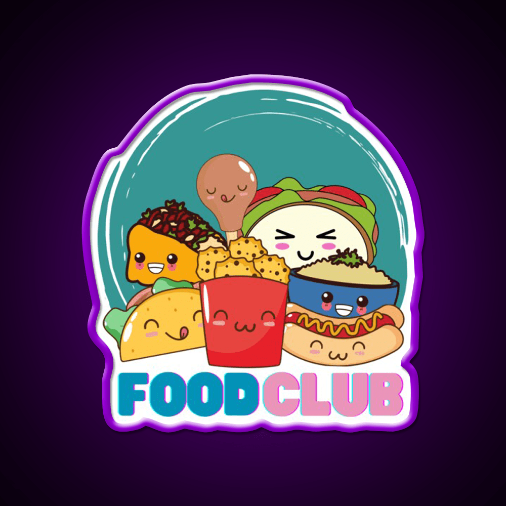 The Food Club Fast Food Led Neon Sign For Burger Place Rgb Color - Shineneon