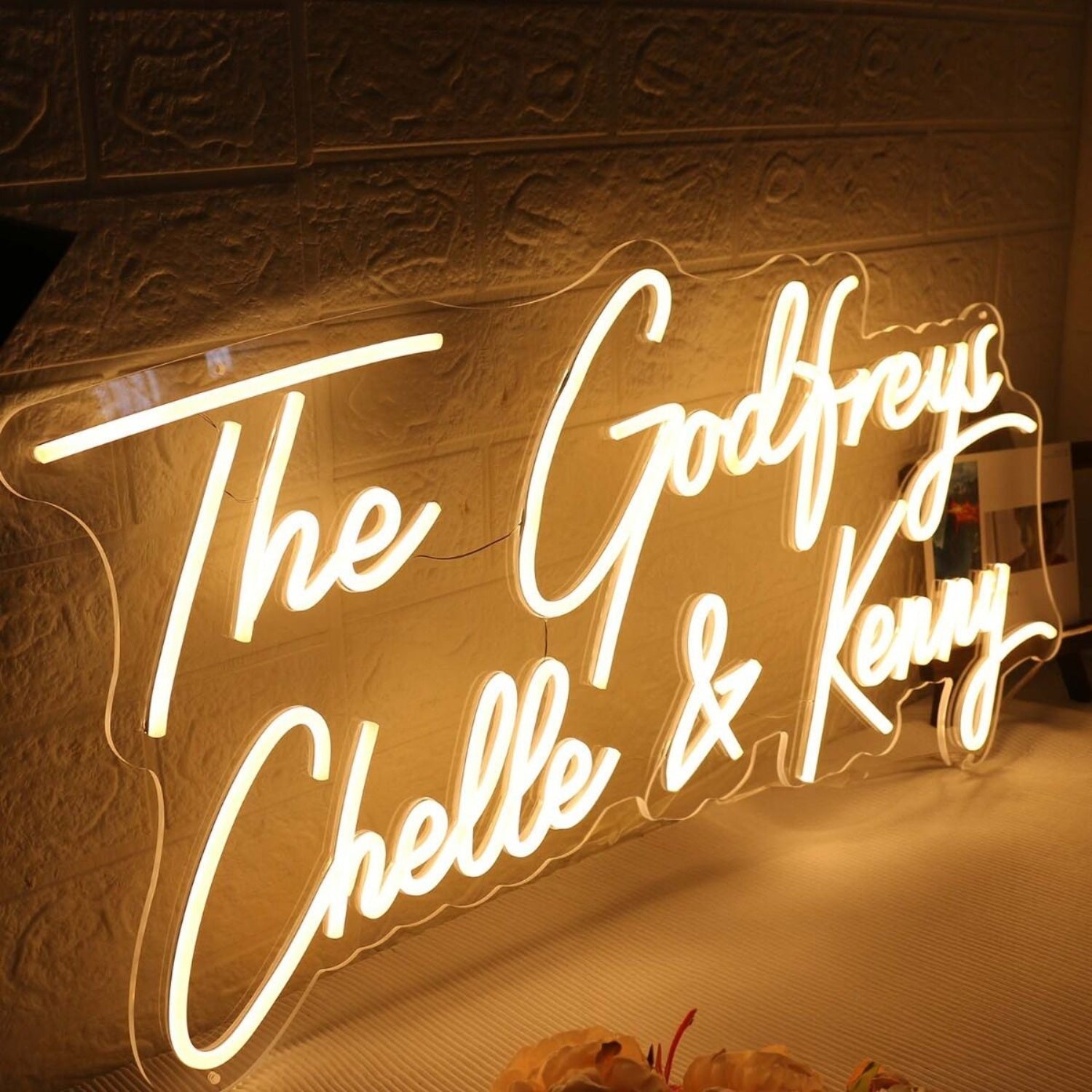 The Godfreys Chelle And Kenny Yellow Led Neon Sign - Shineneon