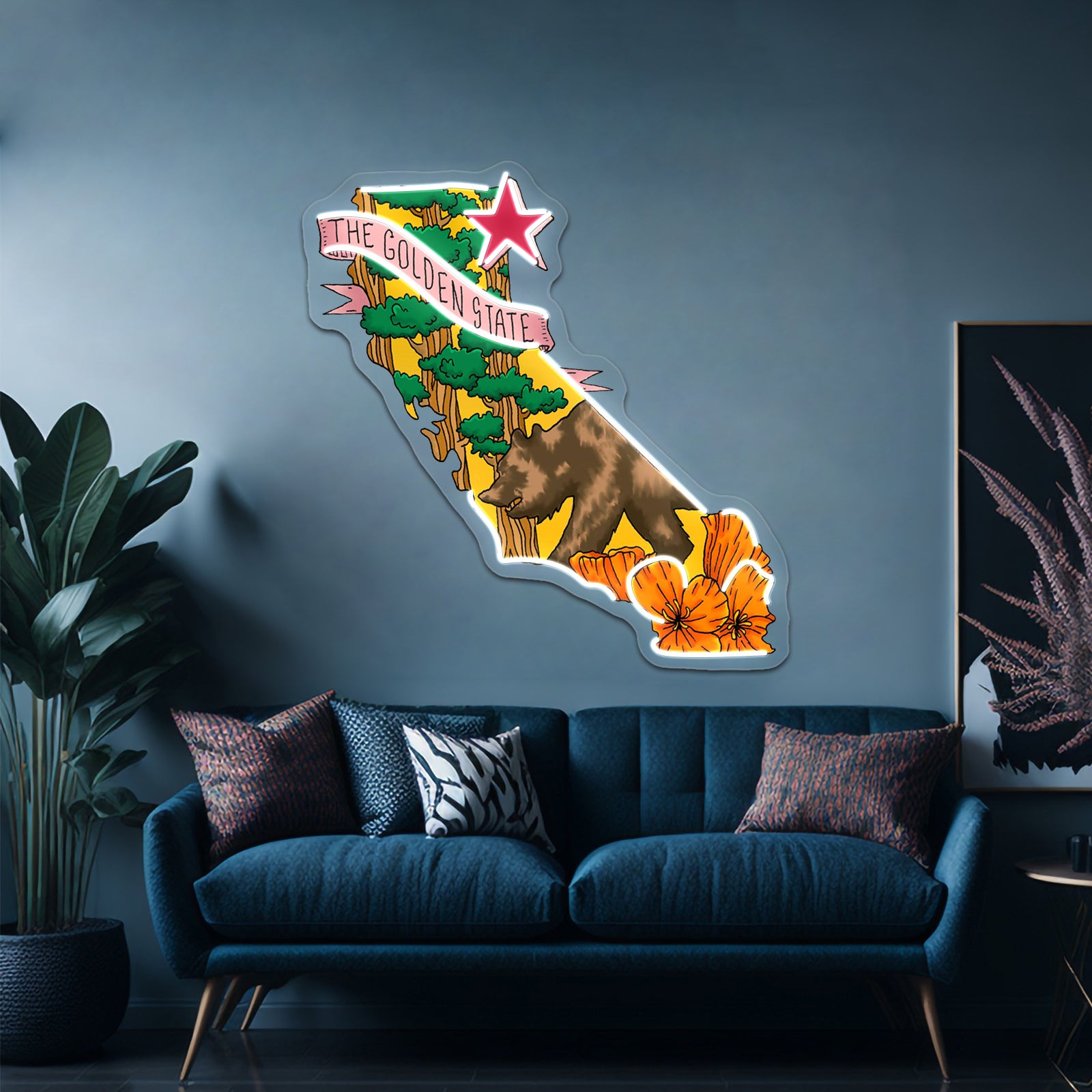The Golden State Bear Cali Neon Sign Artwork For Cool Neon Signs | Shineneon