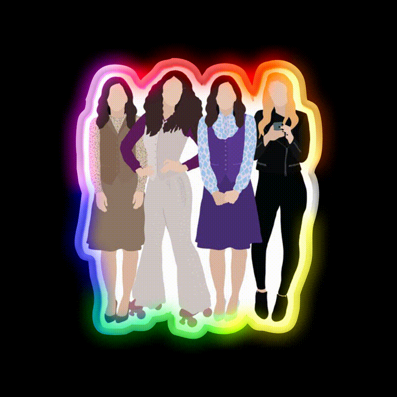 The Good Place Janets Illustration Welcome Led Neon Sign Open Sign Rgb Color - LED neon sign close-up detail