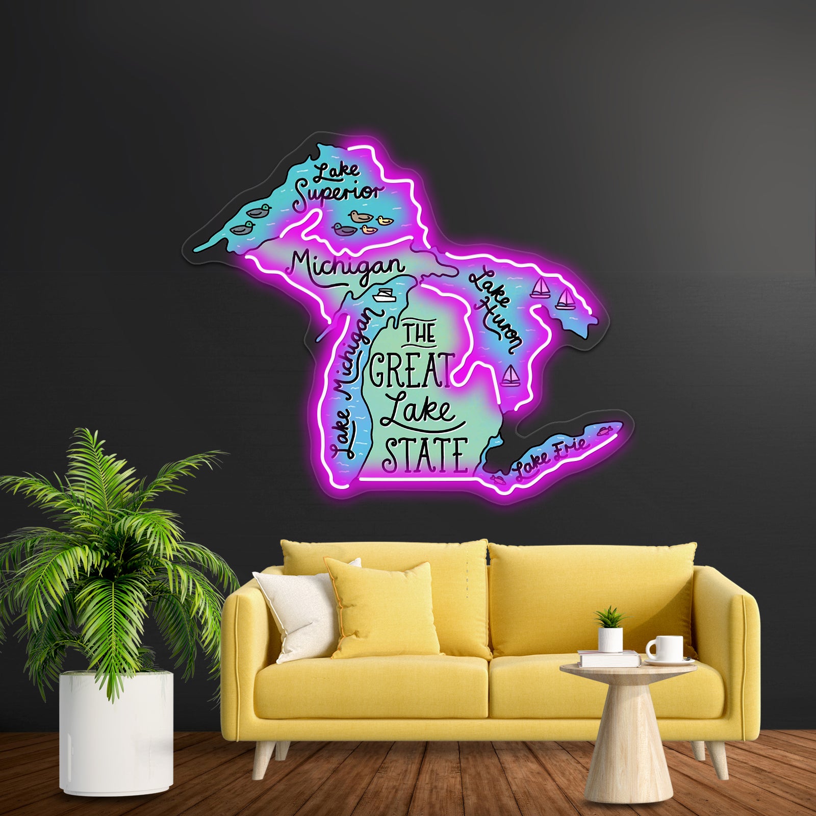 The Great Lake State Neon Sign Artwork For Led Signs For Business | Shineneon