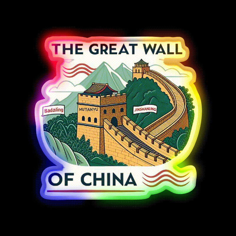 The Great Wall Of China Asian Cultural Led Neon Sign Rgb Color - LED neon sign close-up detail