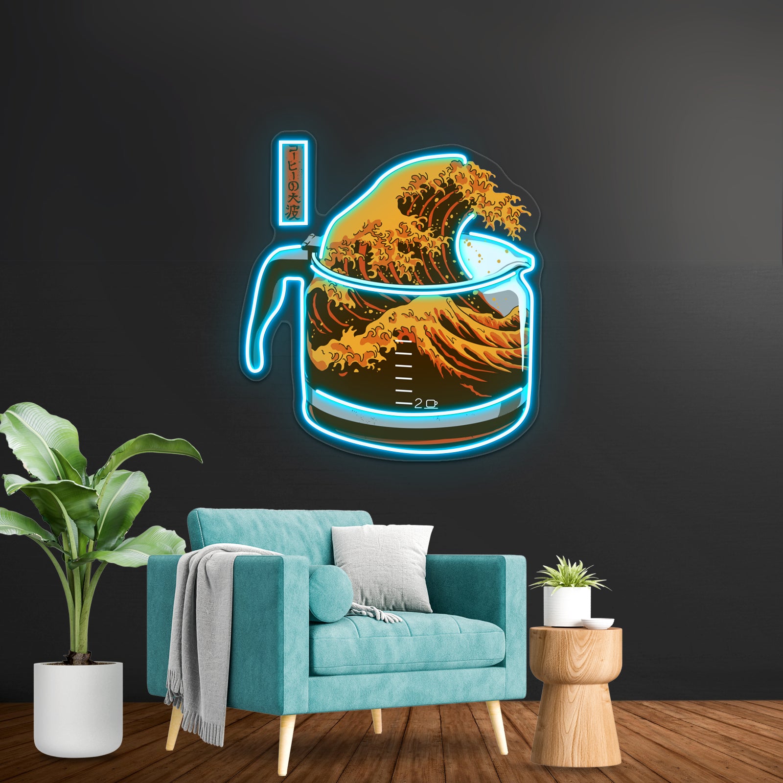 The Great Wave Of Caffeine Artwork Personalized Neon Signs | Shineneon