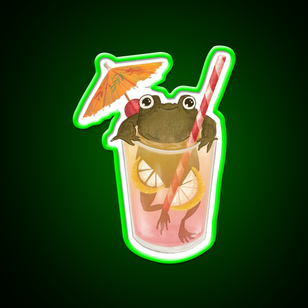 The Happy Frog In The Lemonade Cocktail Bar Decor Led Neon Sign Rgb Color - LED neon sign view 8