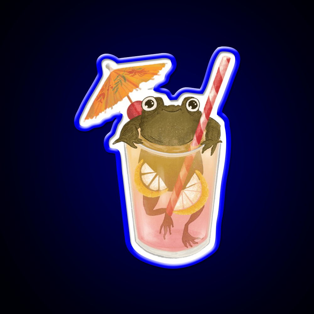 The Happy Frog In The Lemonade Cocktail Bar Decor Led Neon Sign Rgb Color - Shineneon
