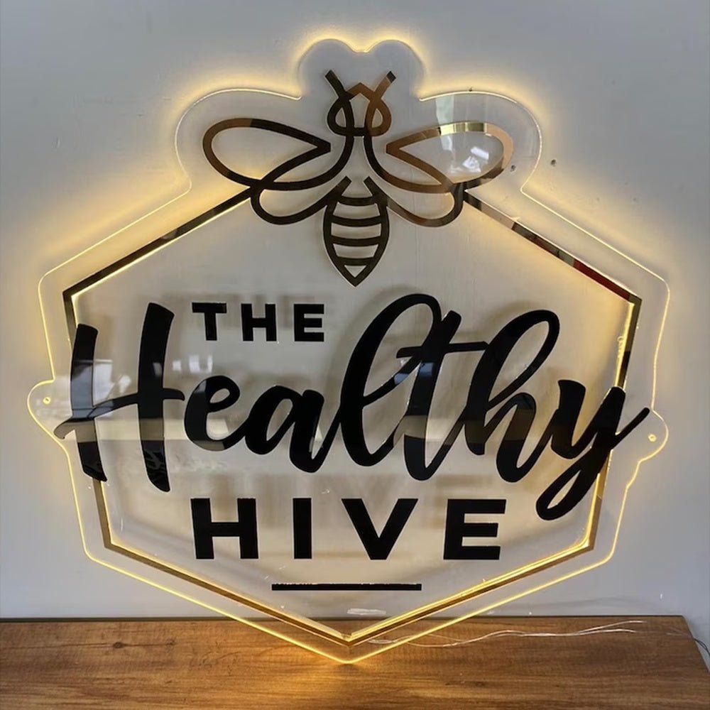 The Healthy Hive Acrylic Business Logo Sign - Shineneon