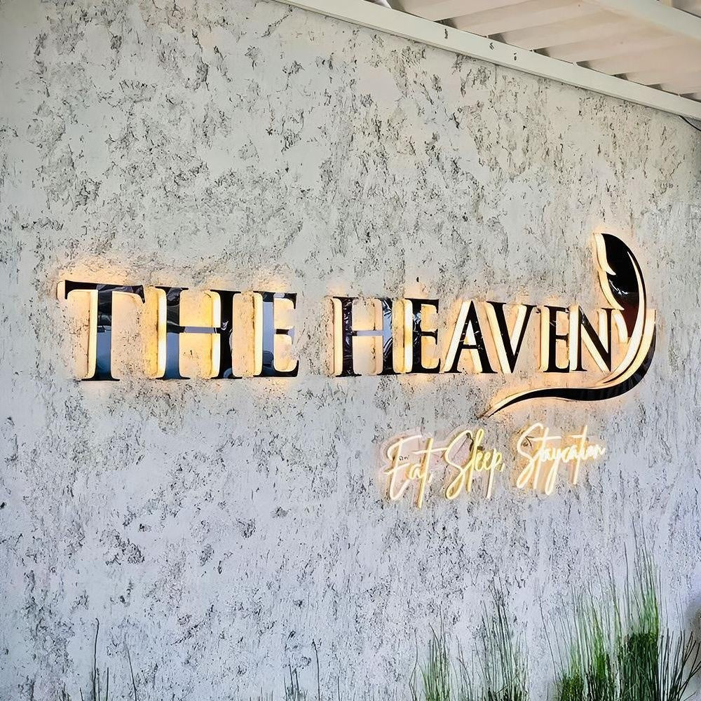 The Heaven Eat Sleep Stayation 3D Backlit Letters Business Metal Led Sign - Shineneon