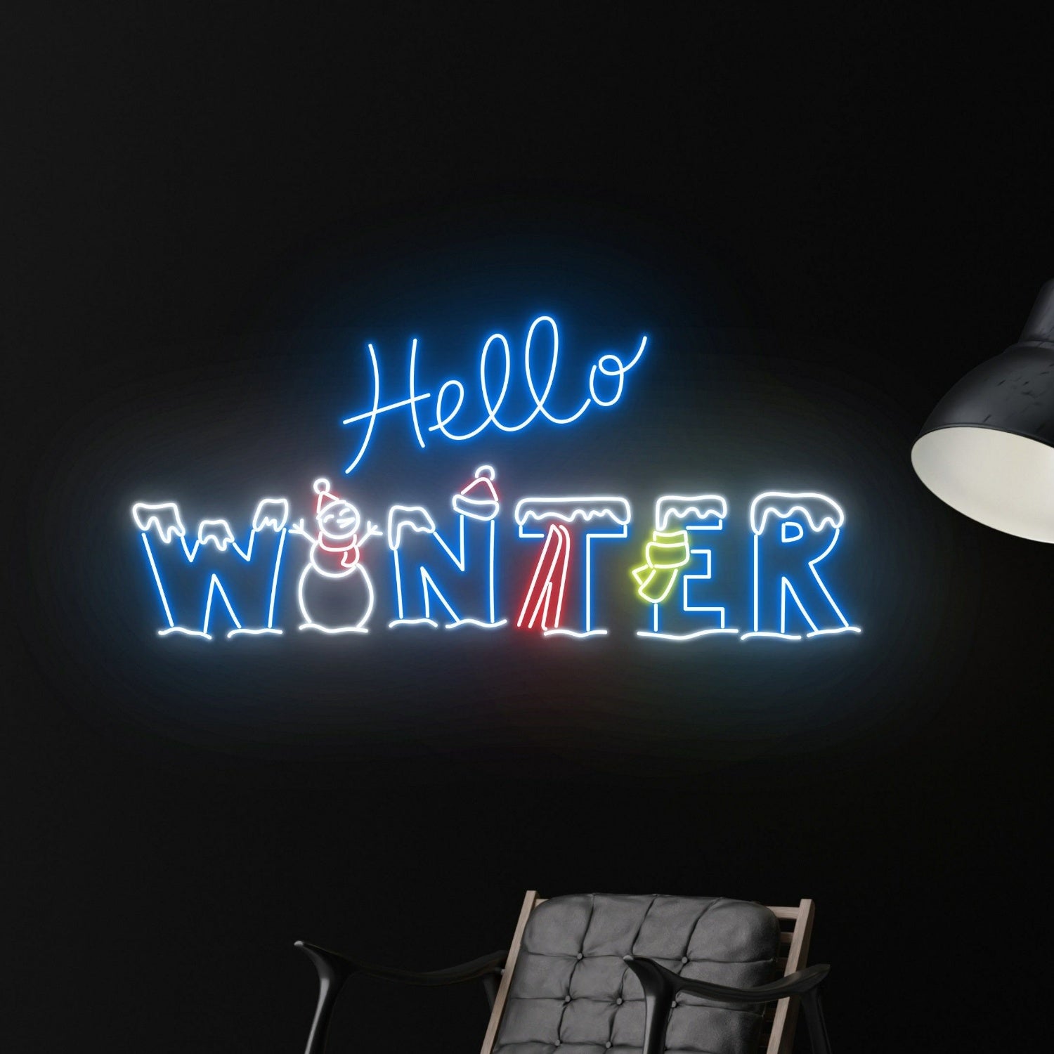 The Hello Winter Snowman Led Neon Sign Christmas Neon Decor | Shineneon