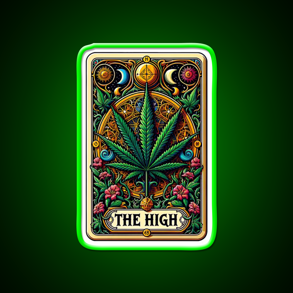 The High Hemp Inspired Green Leaf Led Neon Sign Rgb Color - LED neon sign view 8
