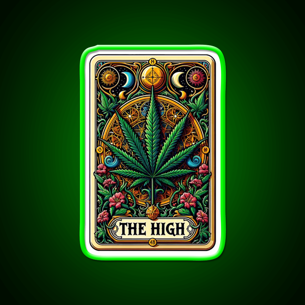 The High Hemp Inspired Green Leaf Led Neon Sign Rgb Color - Shineneon