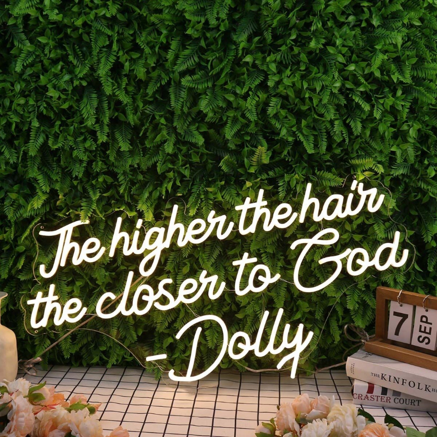 The Higher The Hair The Closen To God Dolly Led Neon Sign - Shineneon