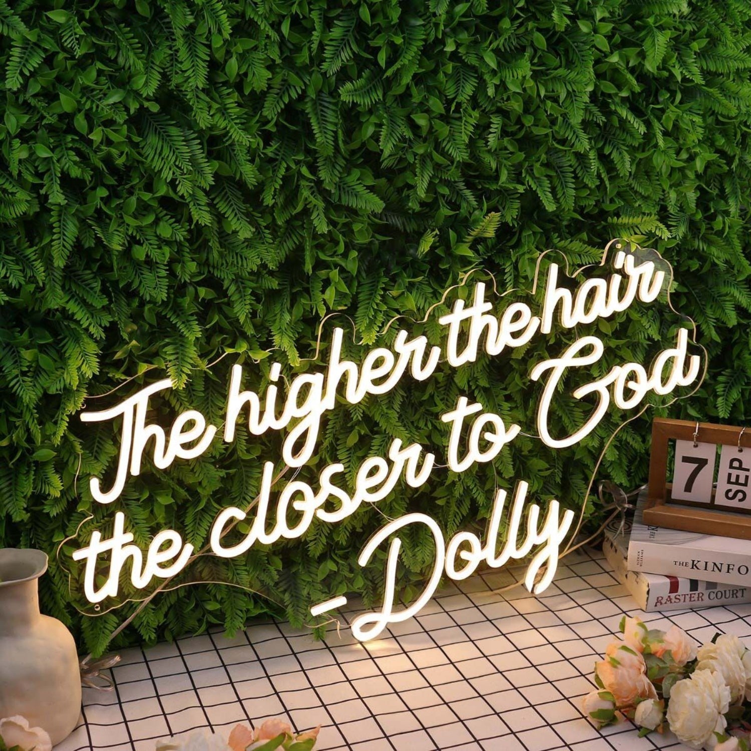 The Higher The Hair The Closen To God Dolly Led Neon Sign - Shineneon