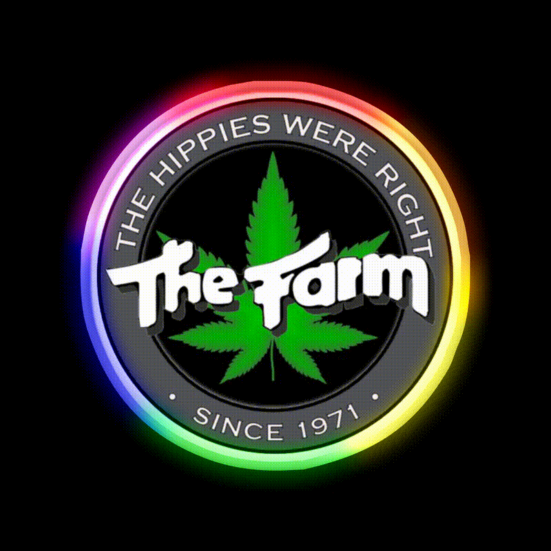 The Hippies Were Right Hemp Inspired Green Leaf Led Neon Sign Rgb Color - LED neon sign close-up detail