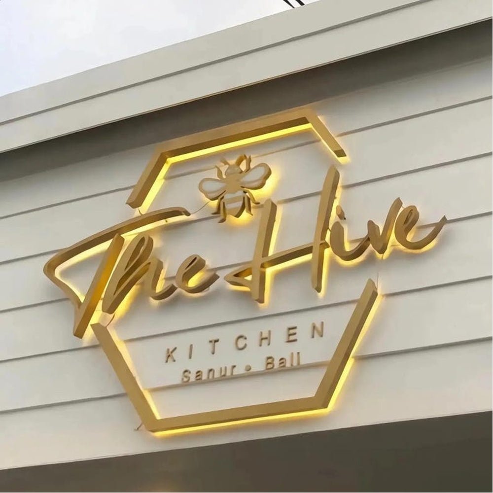 The Hive Kitchen Sanur Ball 3D Backlit Channel Letters Led Light Sign - Shineneon