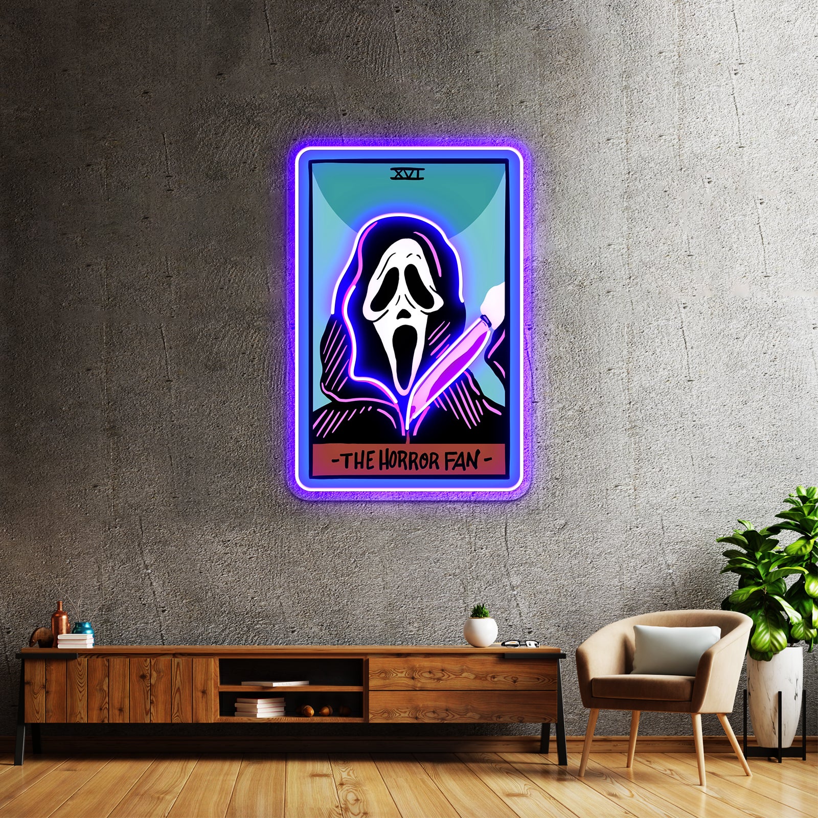 The Horror Fan Tarot Card Neon Sign Artwork For Led Signs For Room | Shineneon