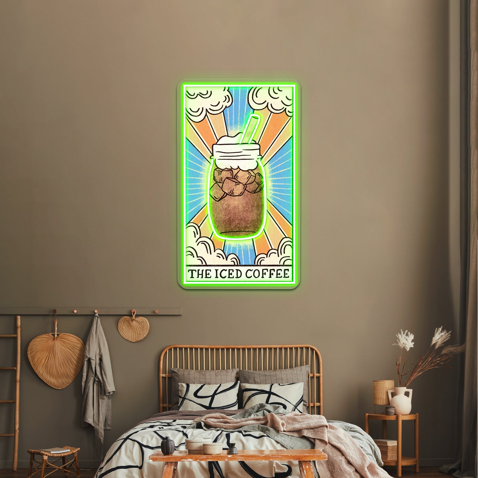 The Iced Coffee Tarot Card Neon Sign Artwork For Neon Signs For A Bar | Shineneon