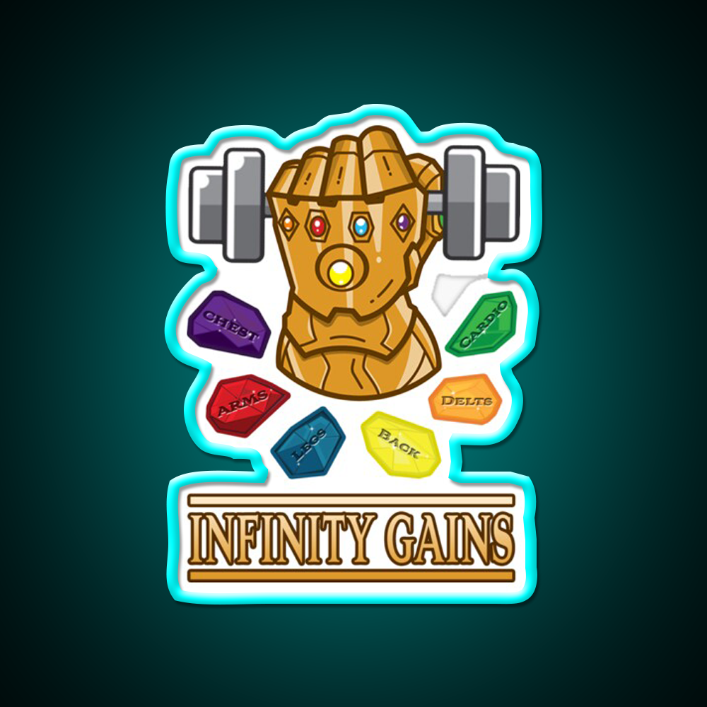The Infinity Gaintlet Gym Fitness Led Neon Sign Rgb Color