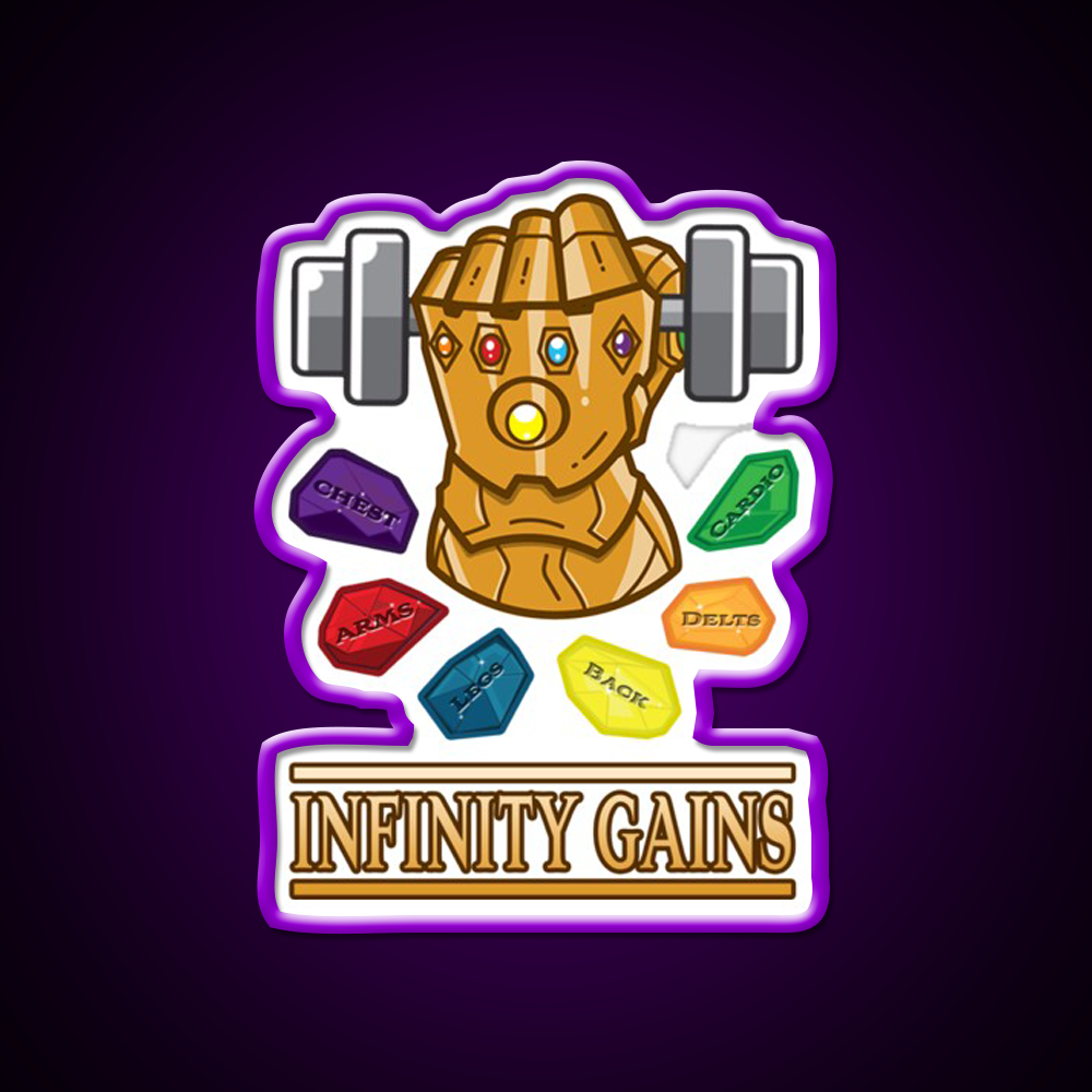 The Infinity Gaintlet Gym Fitness Led Neon Sign Rgb Color