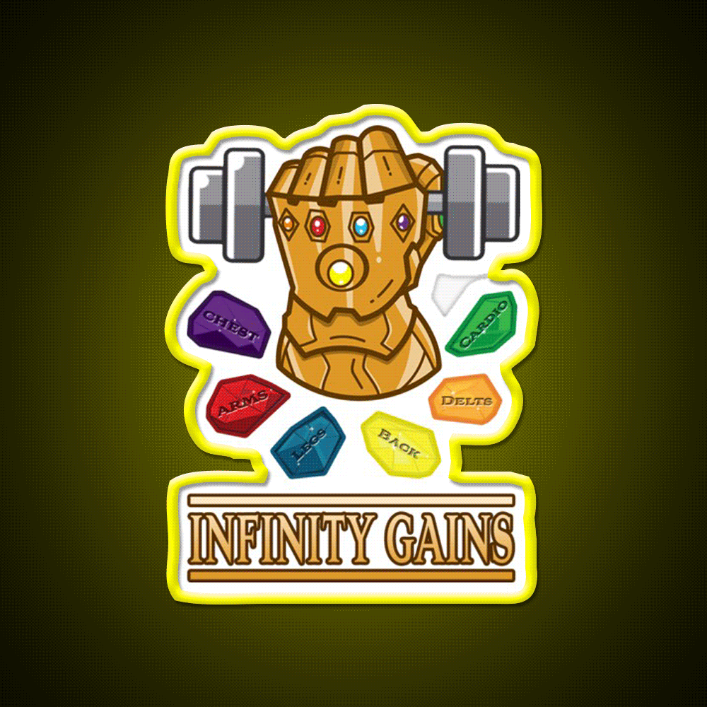 The Infinity Gaintlet Gym Fitness Led Neon Sign Rgb Color